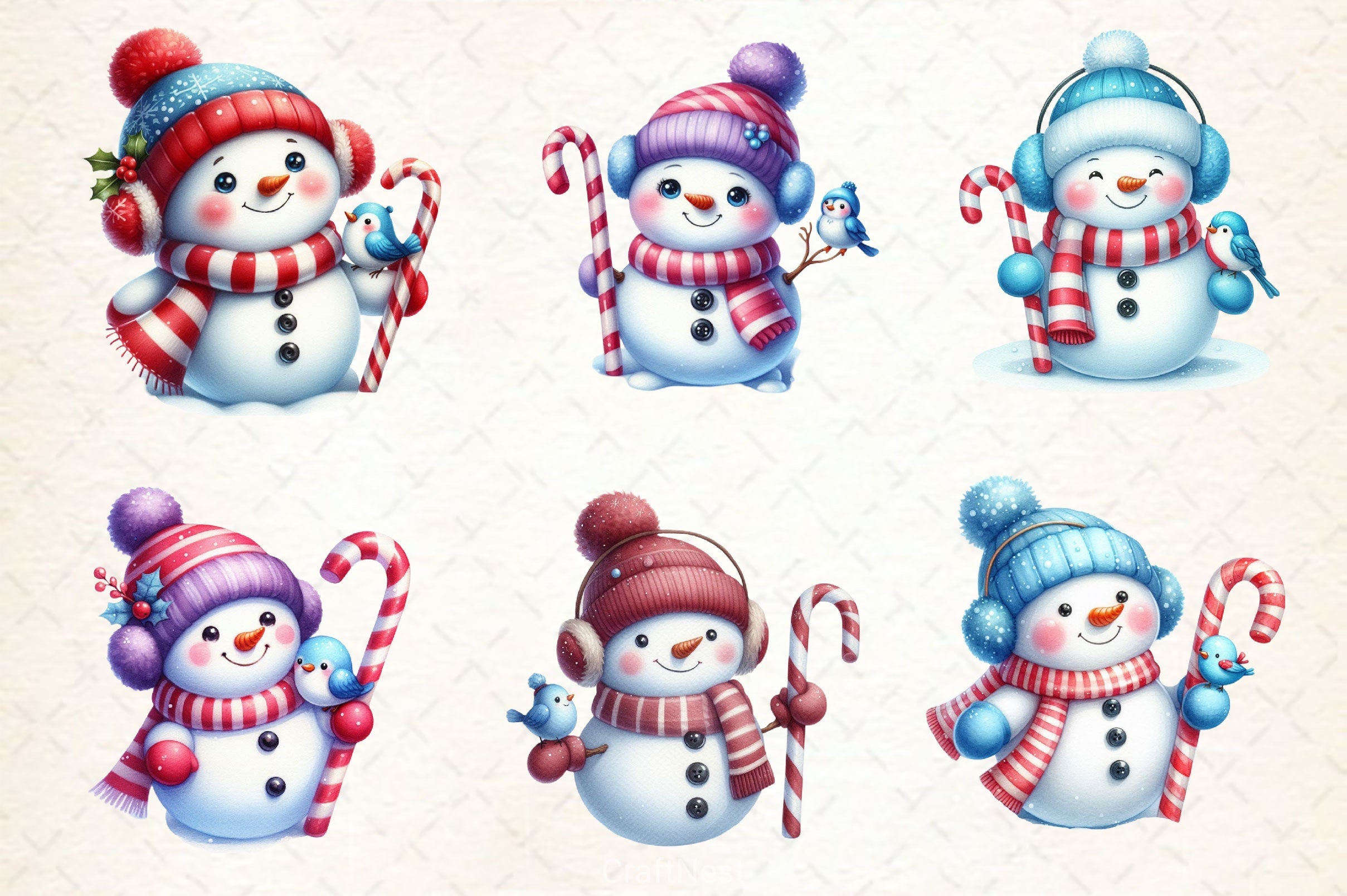 Cute Snowman Clipart Bundle 4 - CraftNest - Digital Crafting and Art