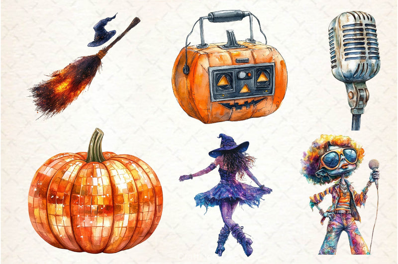 Disco Halloween Clipart Bundle 2 - CraftNest - Digital Crafting and Art