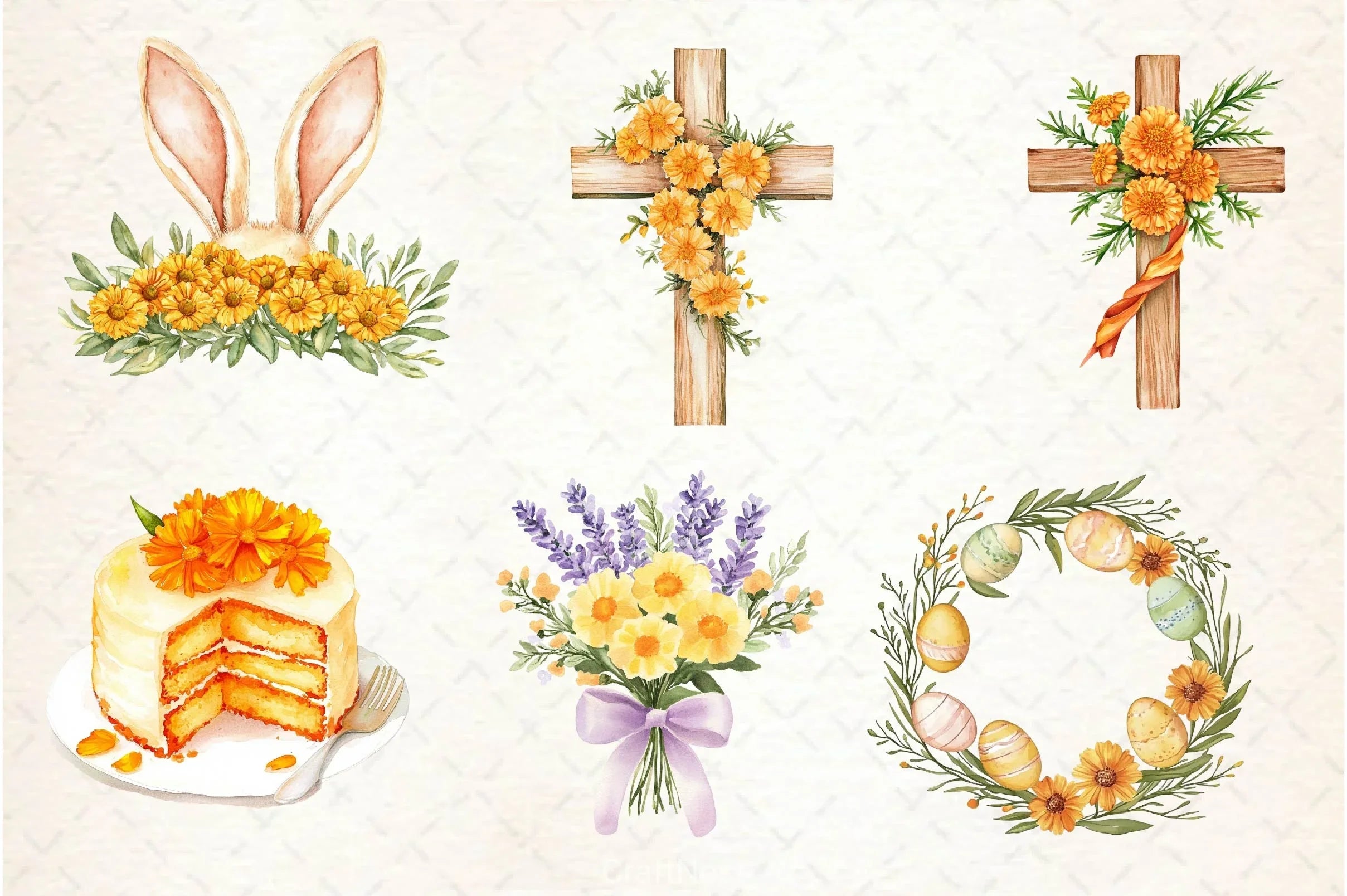 Marigold Easter Clipart Bundle 2 - CraftNest - Digital Crafting and Art