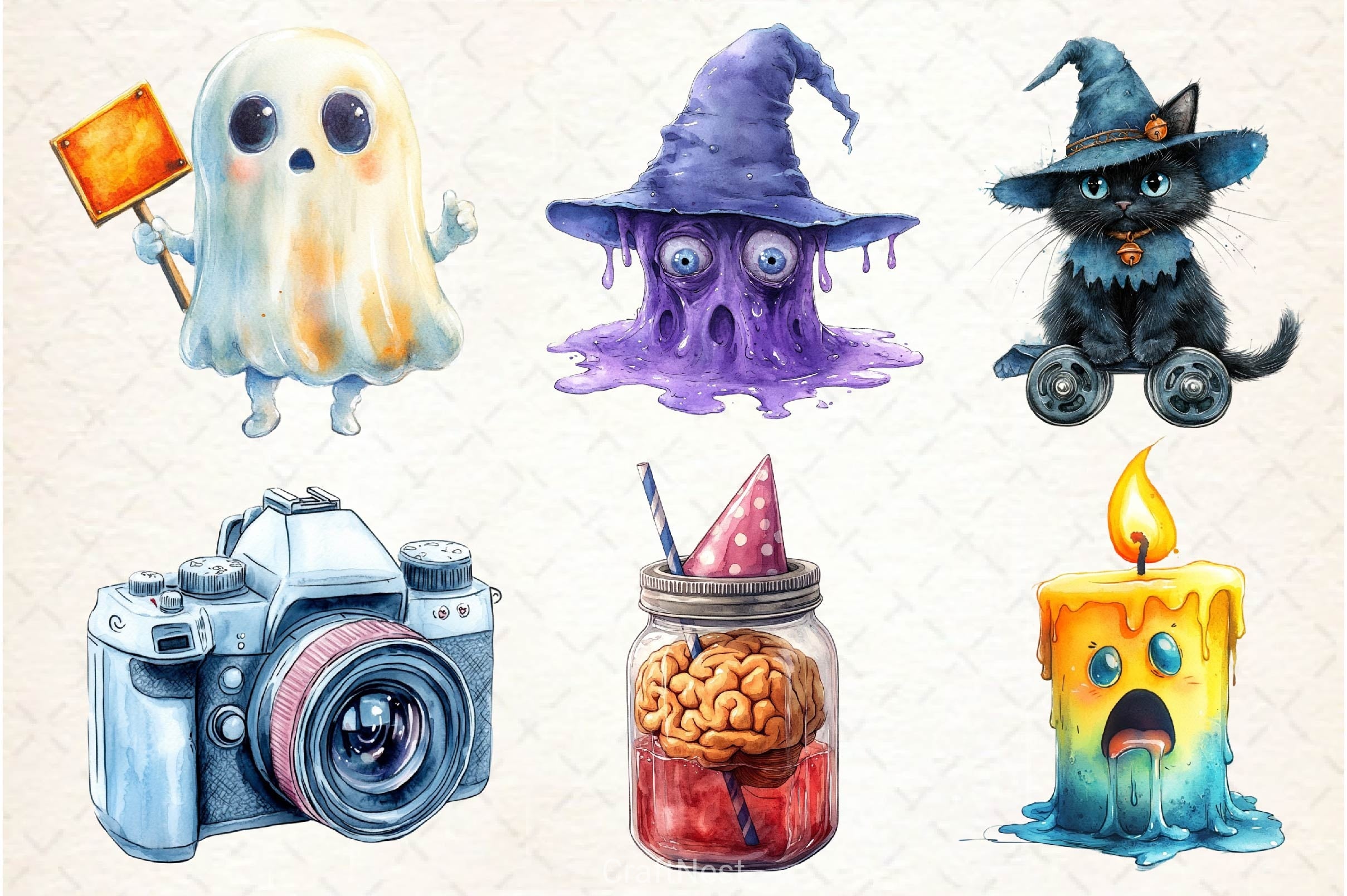 Spooky Weird Halloween Clipart Bundle - CraftNest - Digital Crafting and Art