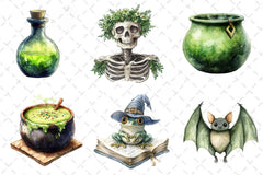 Green Halloween Clipart Bundle 4 - CraftNest - Digital Crafting and Art