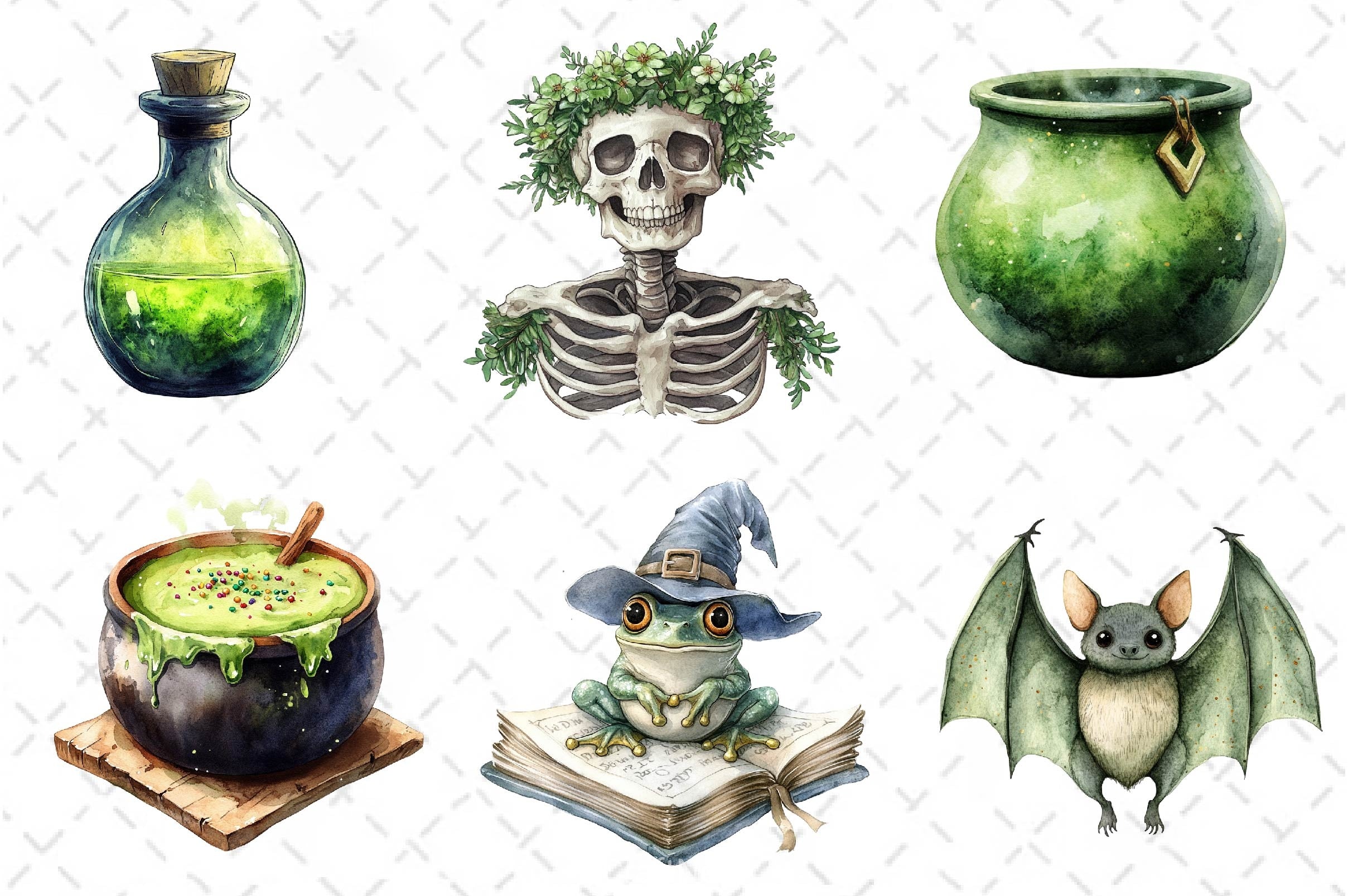 Green Halloween Clipart Bundle 4 - CraftNest - Digital Crafting and Art