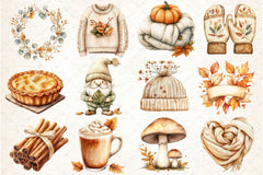 Beige Autumn Clipart Bundle - CraftNest - Digital Crafting and Art
