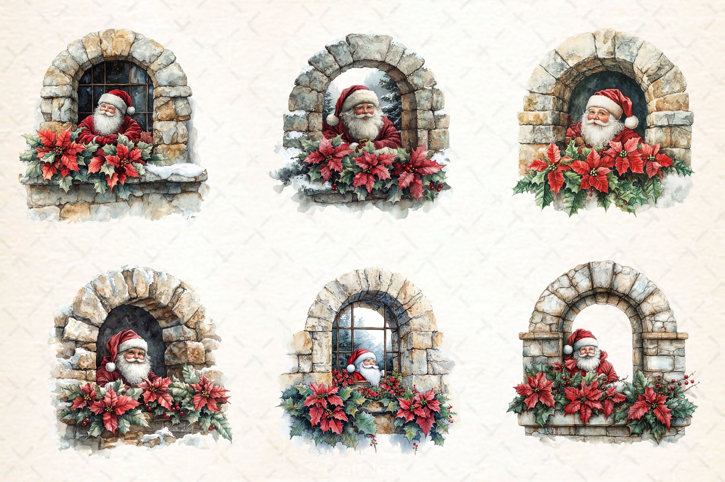 Santa Claus Clipart Bundle 4 - CraftNest - Digital Crafting and Art