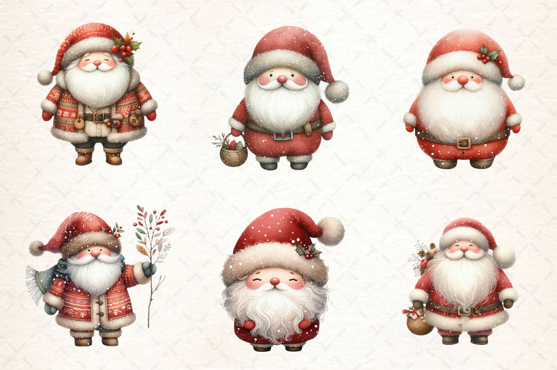 Boho Santa Clipart Bundle - CraftNest - Digital Crafting and Art