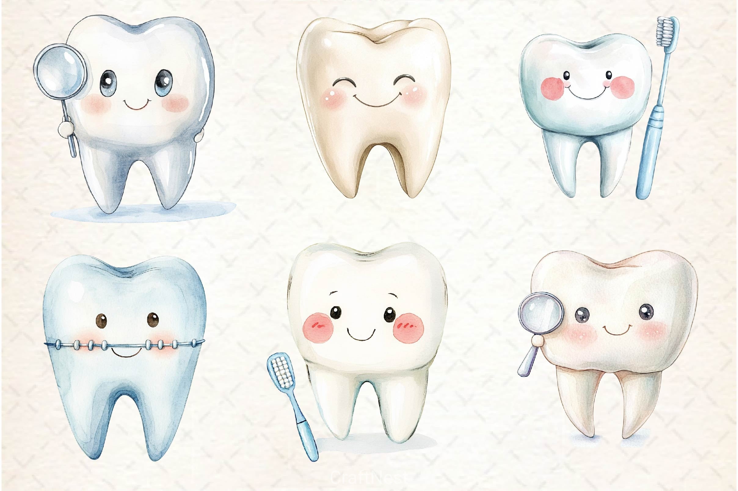 Dentist Tooth Clipart Bundle 4 - CraftNest - Digital Crafting and Art