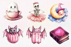 Pink Halloween Clipart Bundle 4 - CraftNest - Digital Crafting and Art
