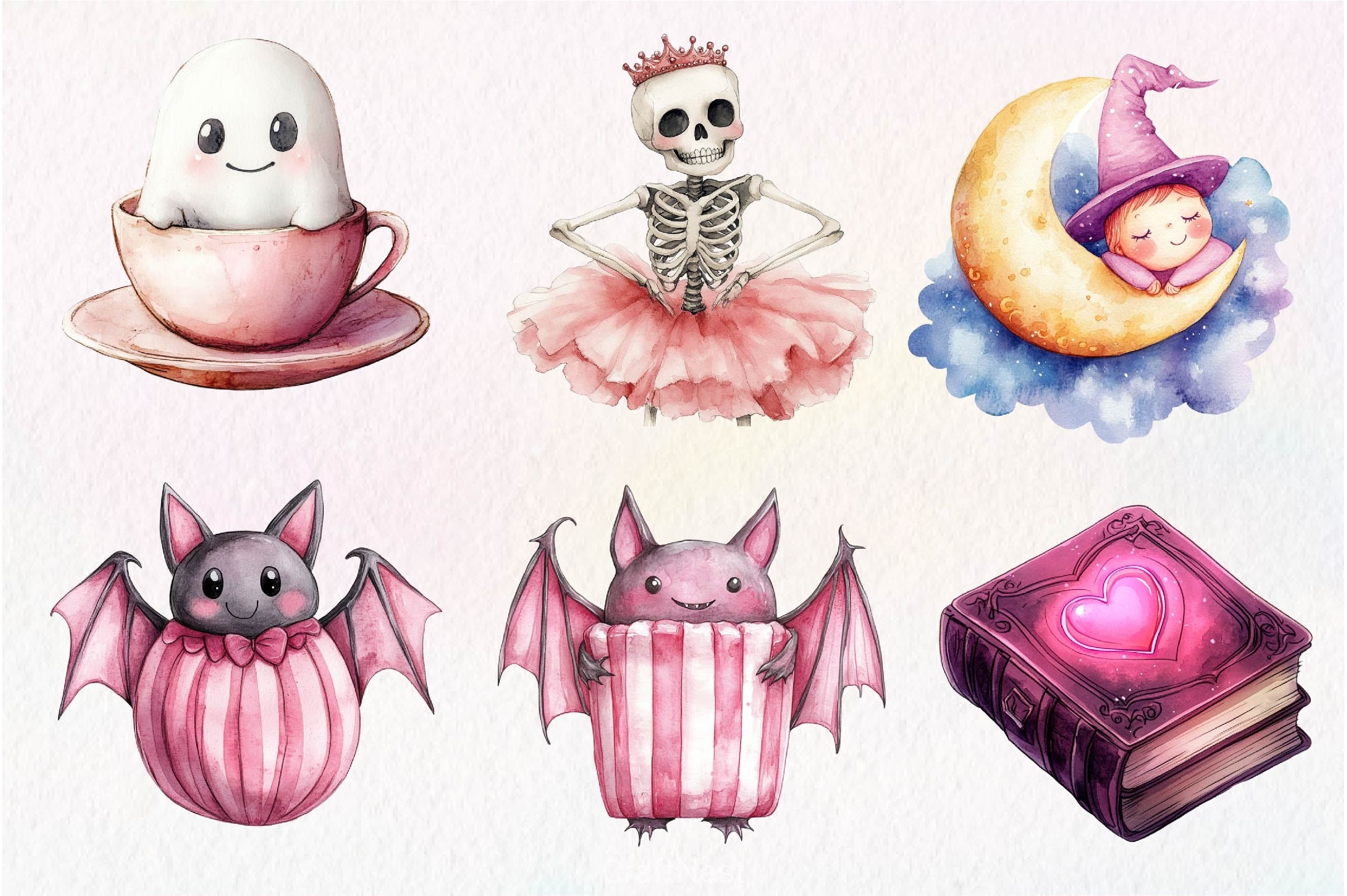 Pink Halloween Clipart Bundle 4 - CraftNest - Digital Crafting and Art