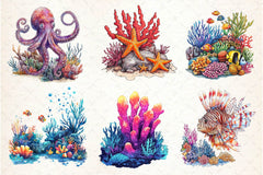 Coral Reef Clipart Bundle 2 - CraftNest - Digital Crafting and Art