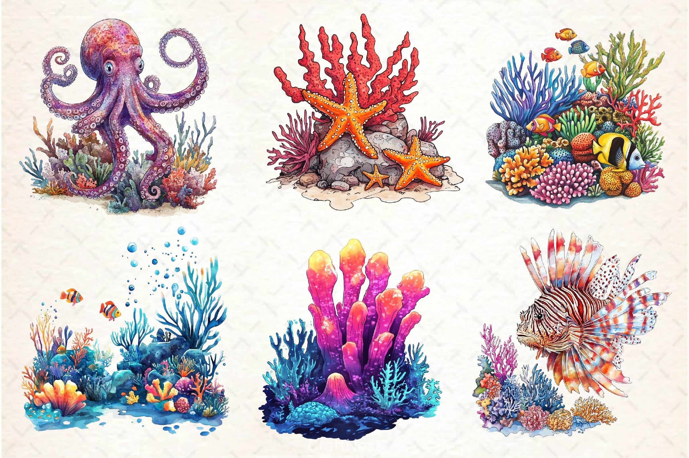 Coral Reef Clipart Bundle 2 - CraftNest - Digital Crafting and Art