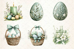 Sage Green Easter Clipart Bundle - CraftNest - Digital Crafting and Art