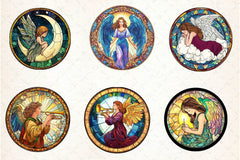 Stained Glass Cute Angel Clipart Bundle - CraftNest - Digital Crafting and Art