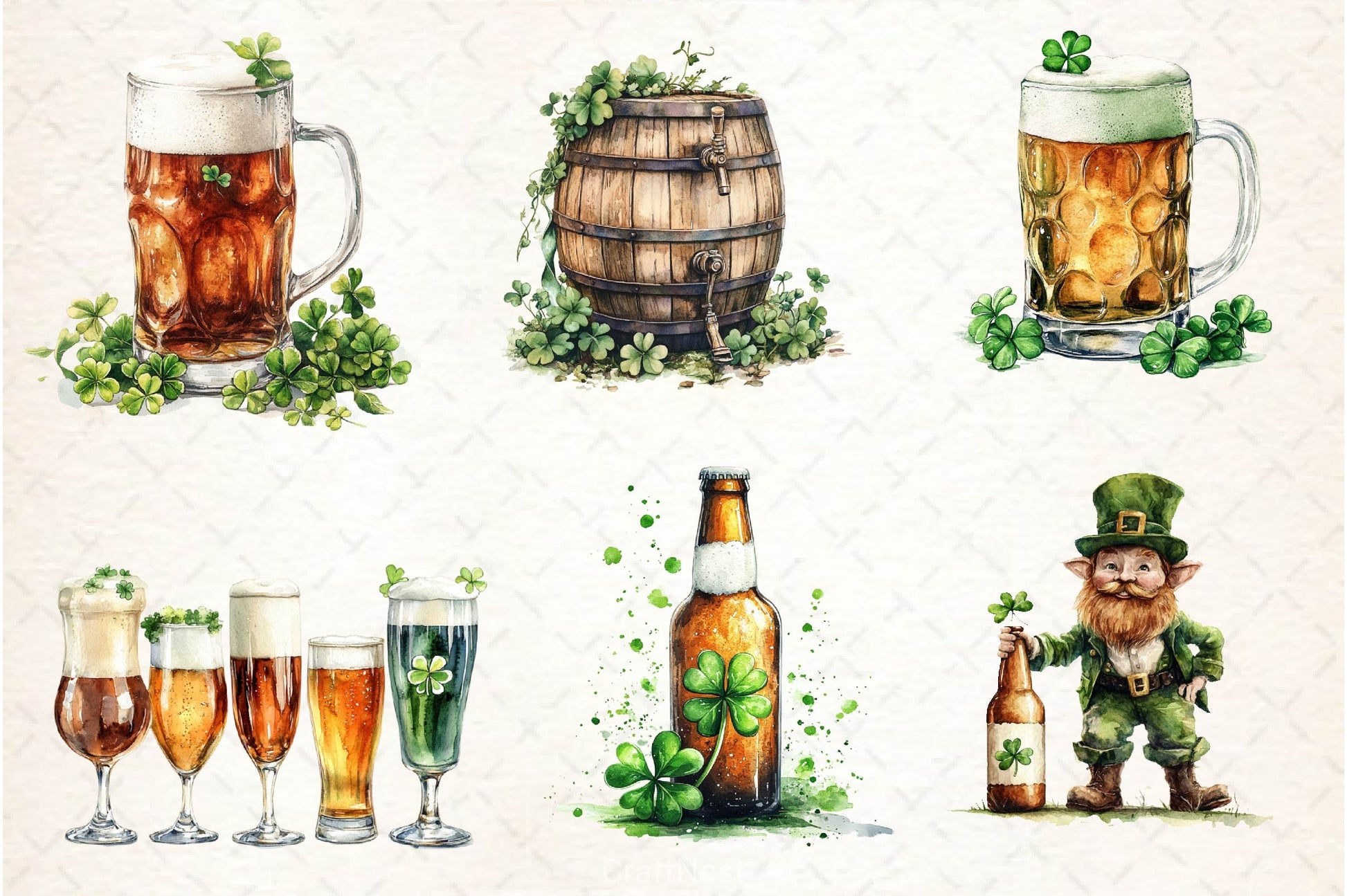 St Patrick's Day Beer Clipart Bundle - CraftNest - Digital Crafting and Art