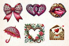 Valentine Love Leopard Clipart Bundle - CraftNest - Digital Crafting and Art