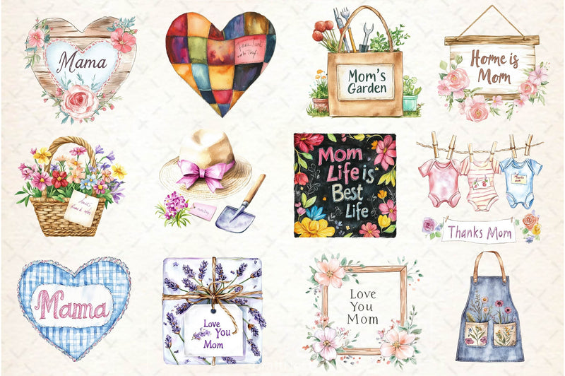Rustic Mothers Day Clipart Bundle 2 - CraftNest - Digital Crafting and Art