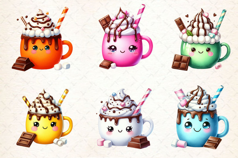 Cute Hot Cocoa Clipart Bundle 2 - CraftNest - Digital Crafting and Art