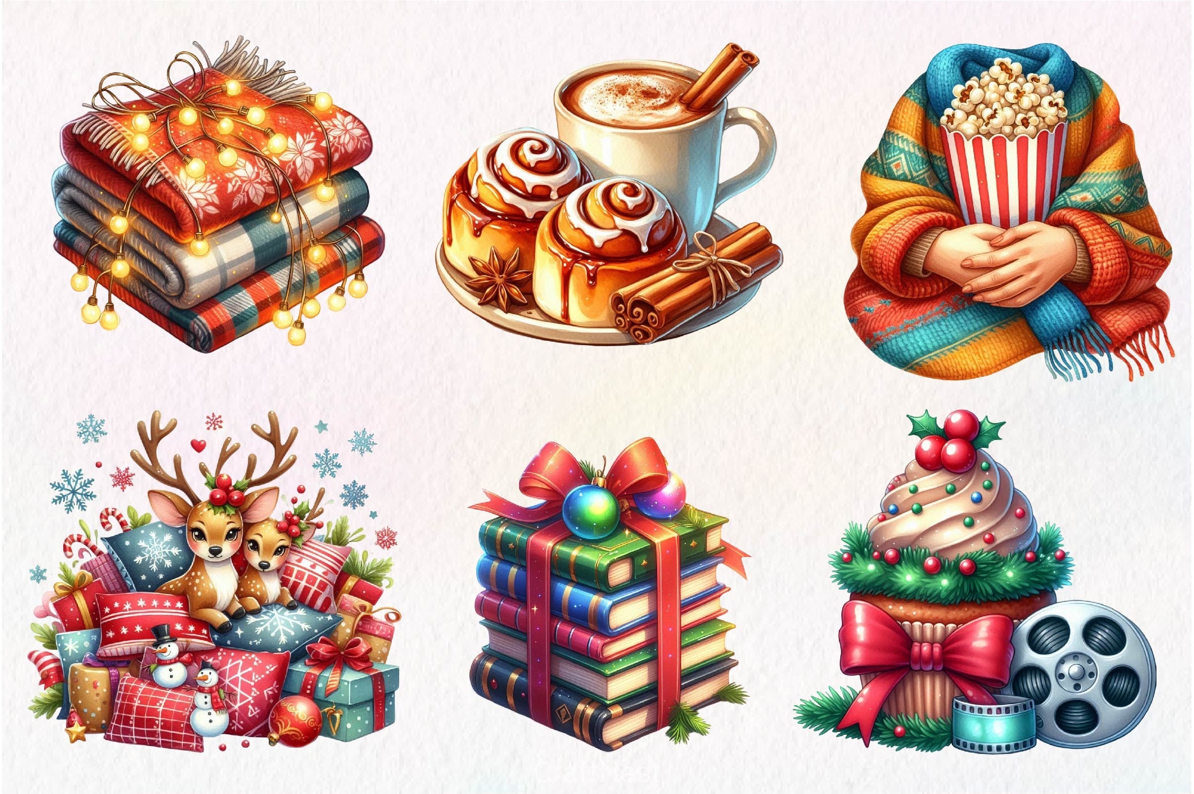 Christmas Movie Night Clipart Bundle 2 - CraftNest - Digital Crafting and Art