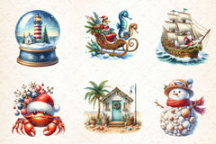 Merry Maritime Christmas Clipart Bundle 2 - CraftNest - Digital Crafting and Art