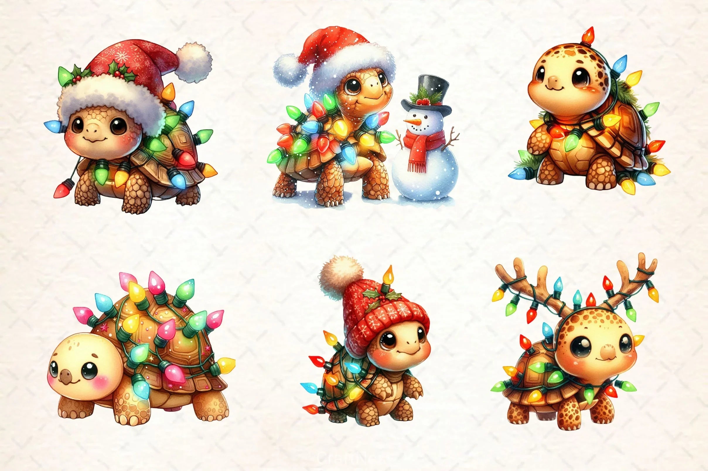 Christmas Turtle Clipart Bundle - CraftNest - Digital Crafting and Art