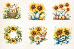 Easter Sunflowers Clipart Bundle 2 - CraftNest - Digital Crafting and Art