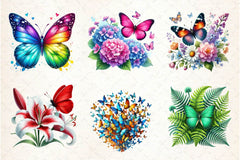Spring Butterfly Flower Clipart Bundle - CraftNest - Digital Crafting and Art