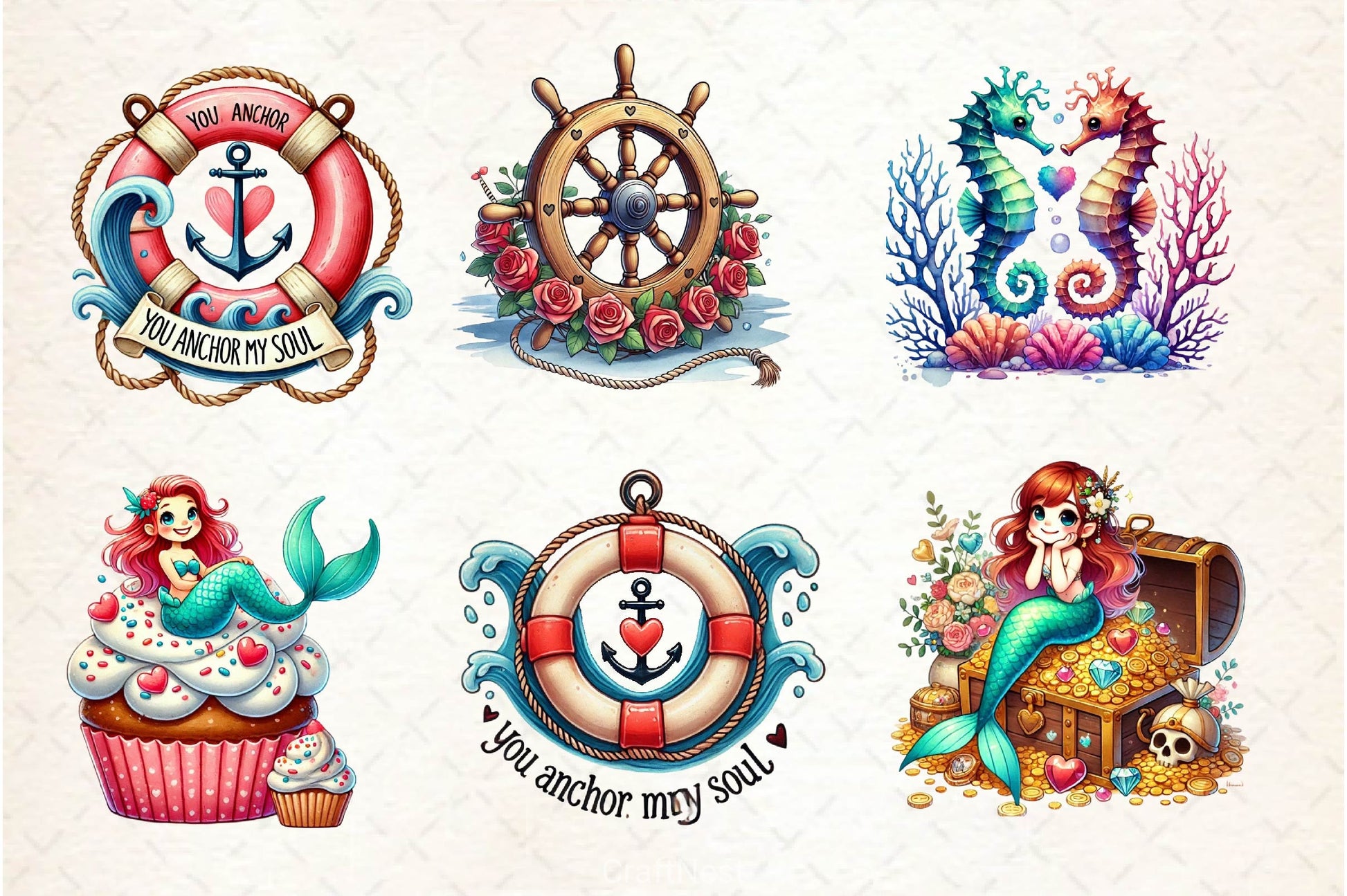 Love Maritime Valentines Clipart Bundle - CraftNest - Digital Crafting and Art