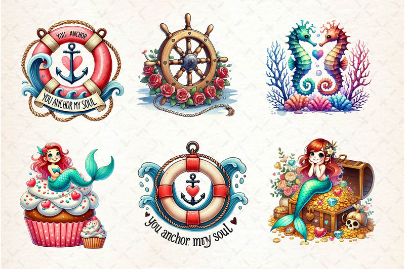 Love Maritime Valentines Clipart Bundle - CraftNest - Digital Crafting and Art