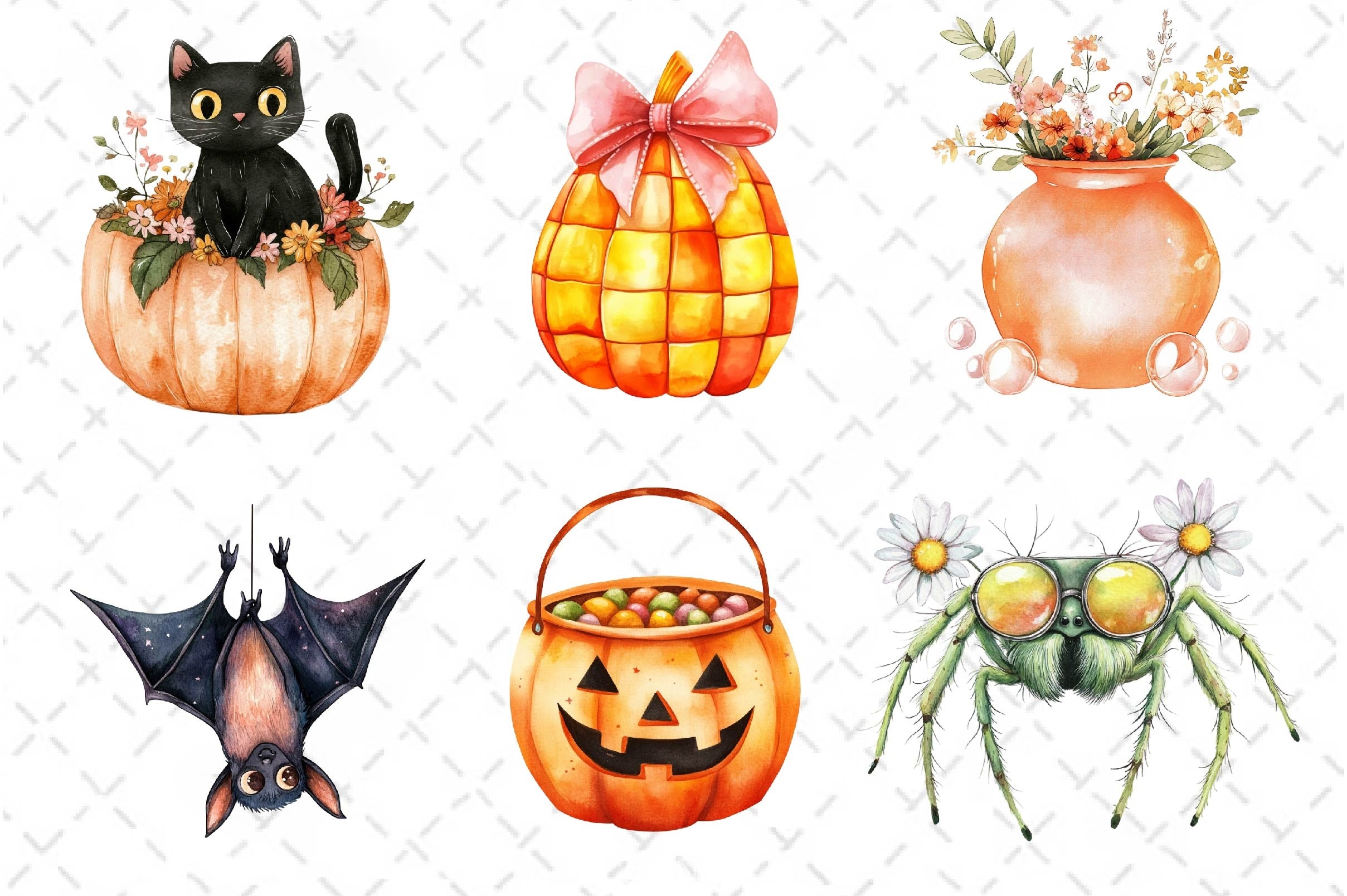 Cute Retro Halloween Clipart Bundle 2 - CraftNest - Digital Crafting and Art