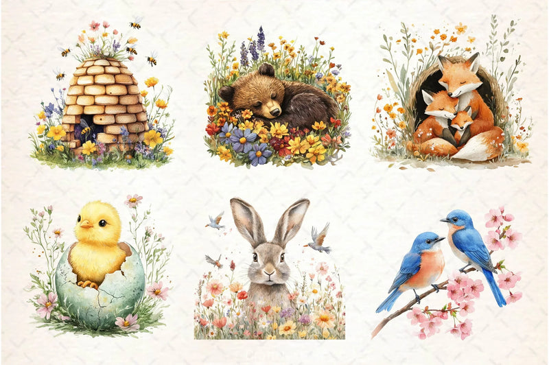 Spring Animals Clipart Bundle 2 - CraftNest - Digital Crafting and Art