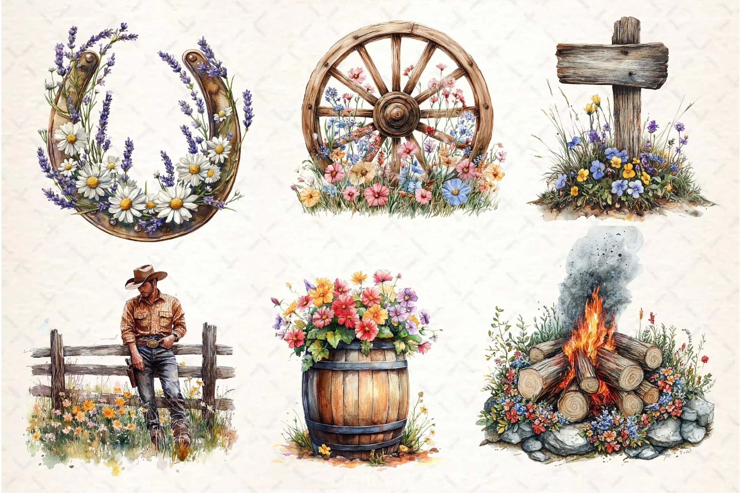 Western Spring Clipart Bundle 5 - CraftNest - Digital Crafting and Art