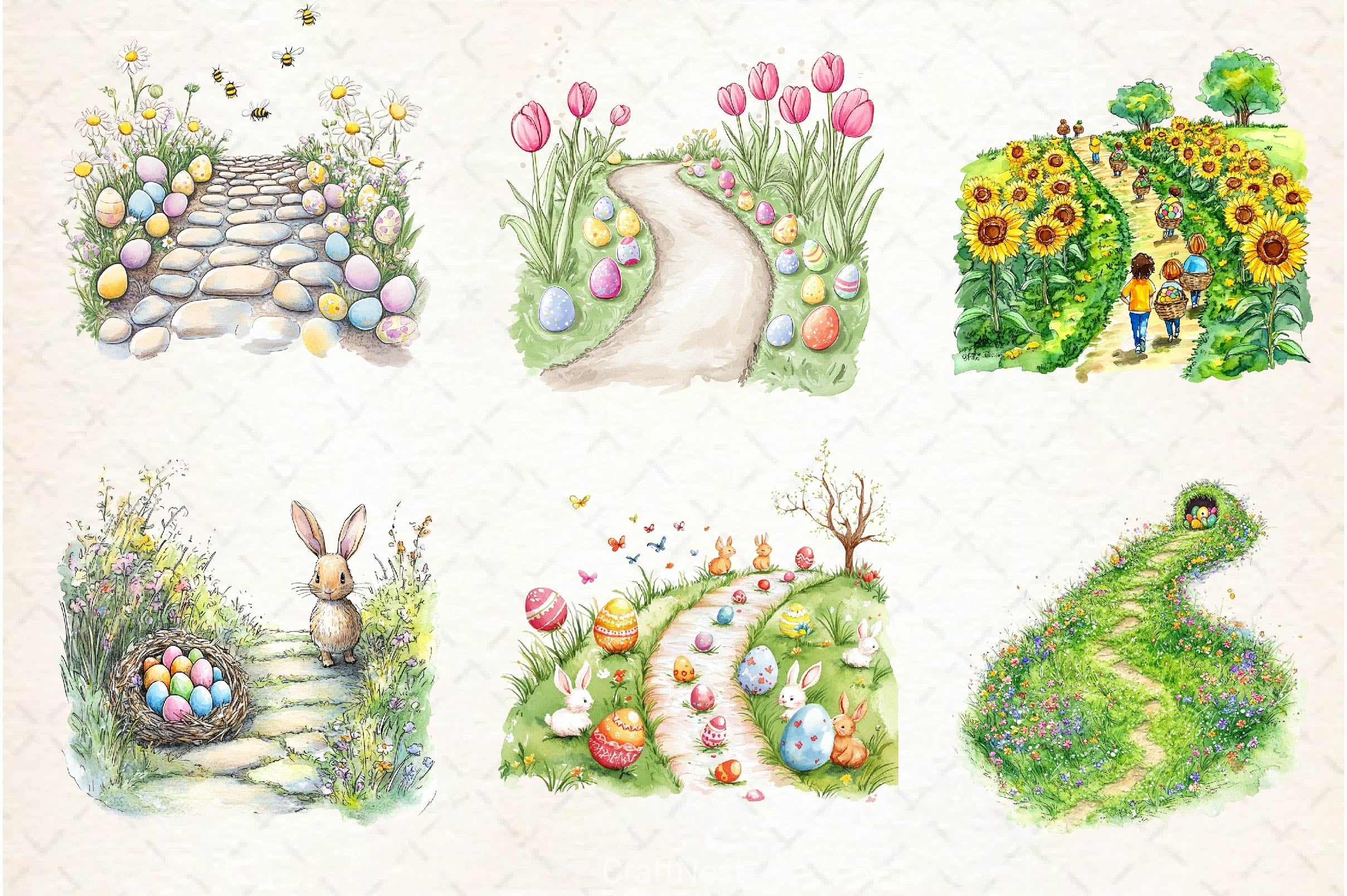 Spring Easter Path Clipart Bundle 2 - CraftNest - Digital Crafting and Art