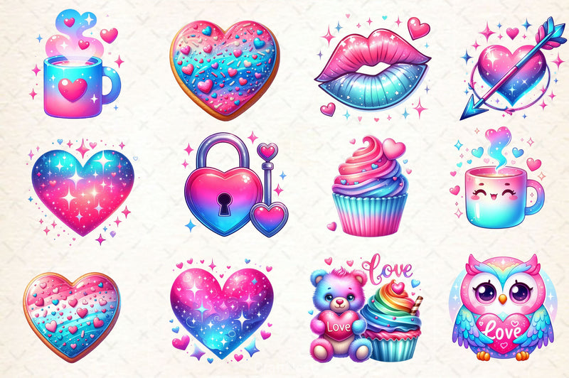 Cute Valentine Clipart Bundle 2 - CraftNest - Digital Crafting and Art