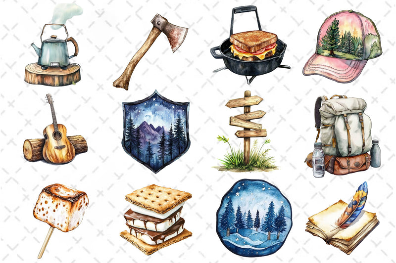 Summer Camping Clipart Bundle - CraftNest - Digital Crafting and Art