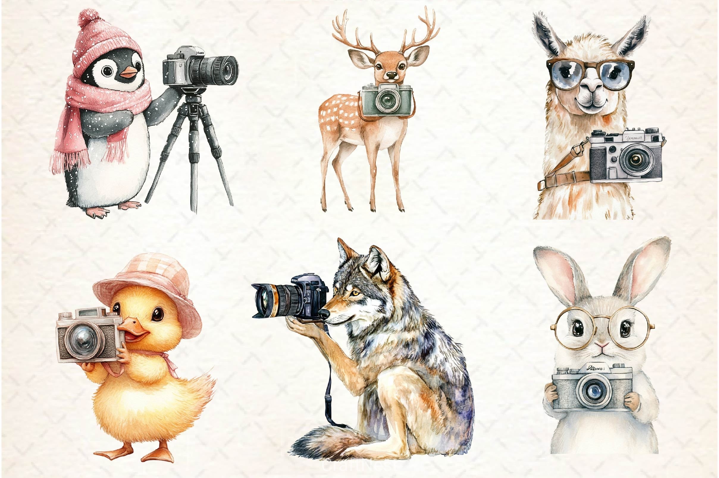Cute Animals Photographer Clipart Bundle 2 - CraftNest - Digital Crafting and Art