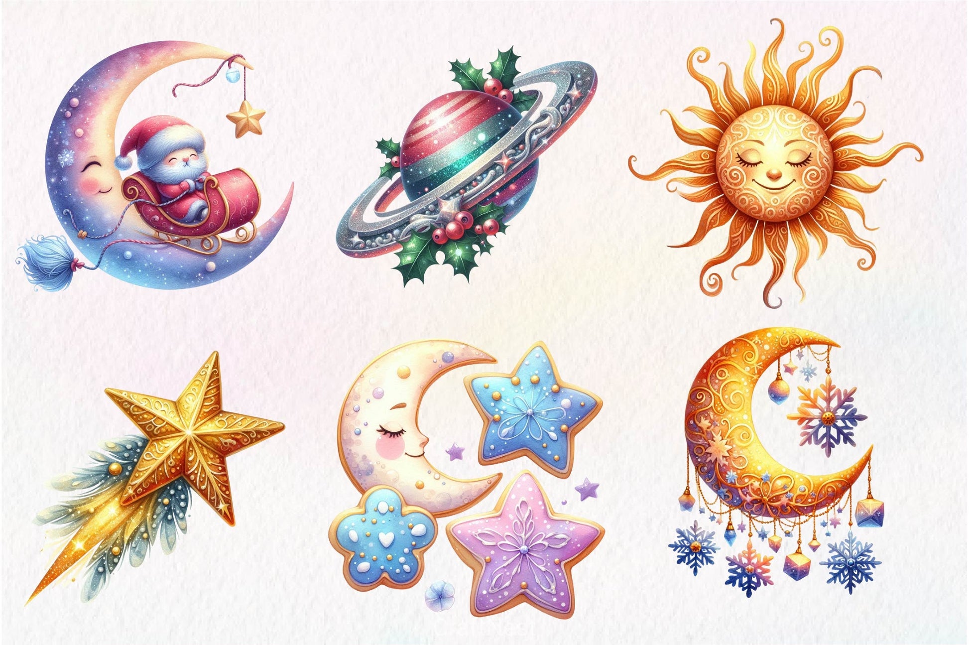 Celestial Christmas Clipart Bundle 2 - CraftNest - Digital Crafting and Art