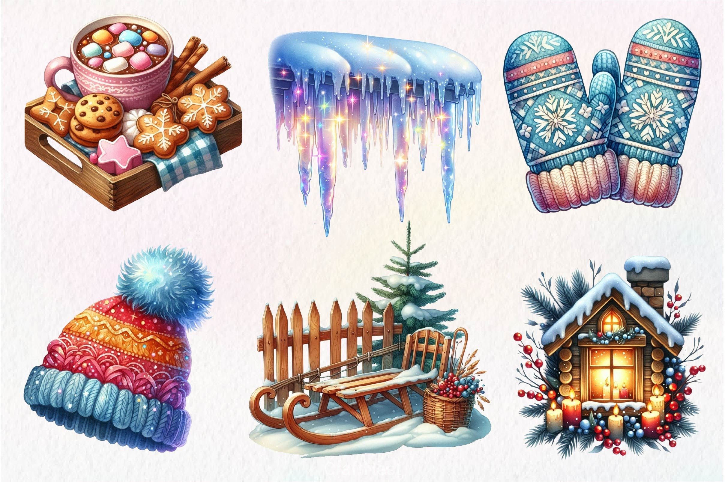 Cozy Winter Wonderland Collection Clipart Bundle - CraftNest - Digital Crafting and Art