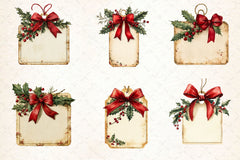 Vintage Christmas Tags Clipart Bundle - CraftNest - Digital Crafting and Art