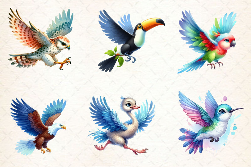 Wild Flying Birds Clipart Bundle - CraftNest - Digital Crafting and Art