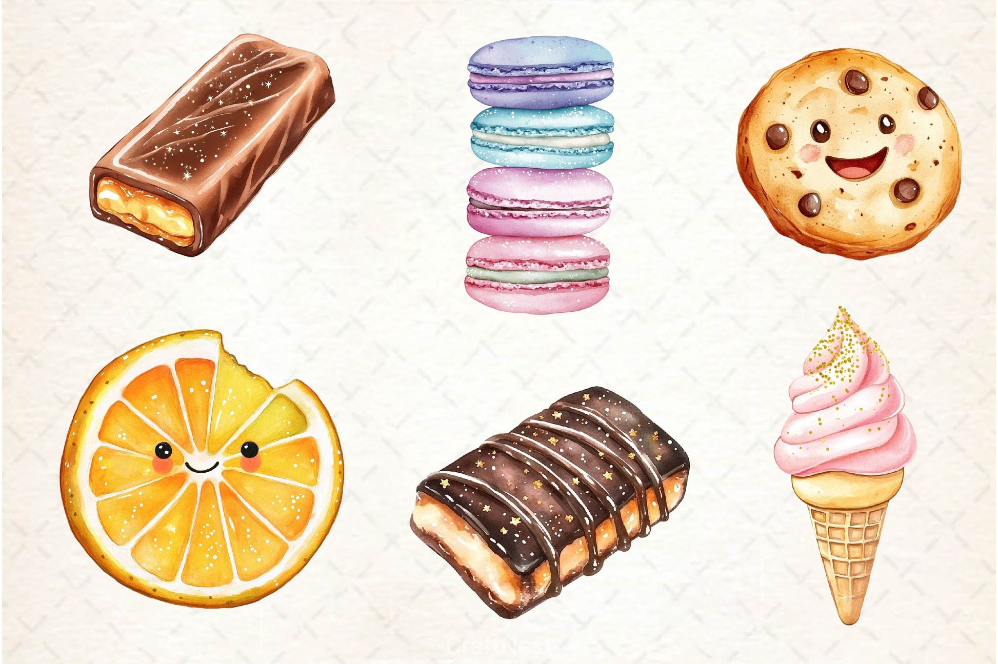 Kawaii Glitter Food Clipart Bundle 3 - CraftNest - Digital Crafting and Art