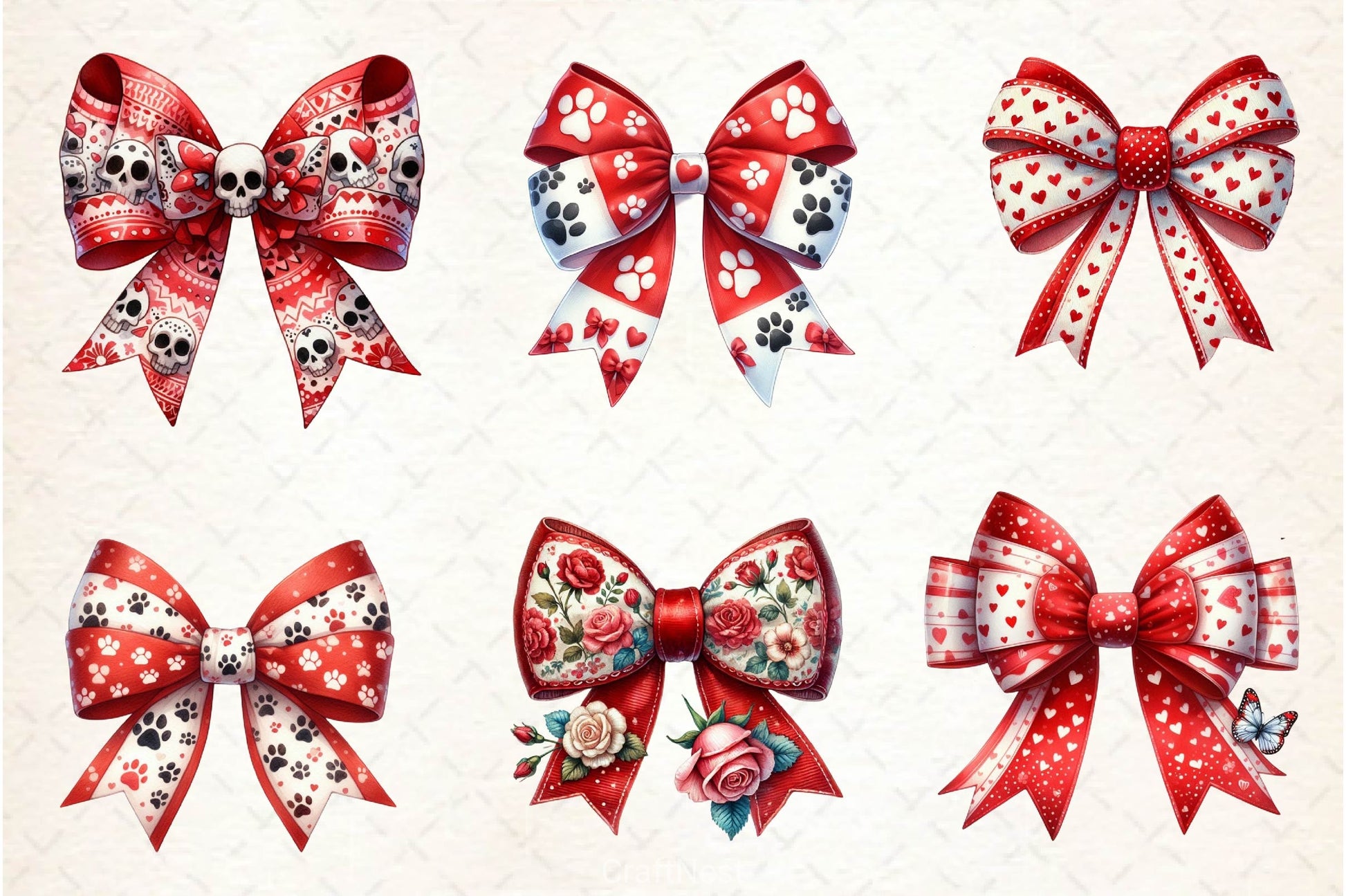 Coquette Valentine Bow Clipart Bundle 2 - CraftNest - Digital Crafting and Art