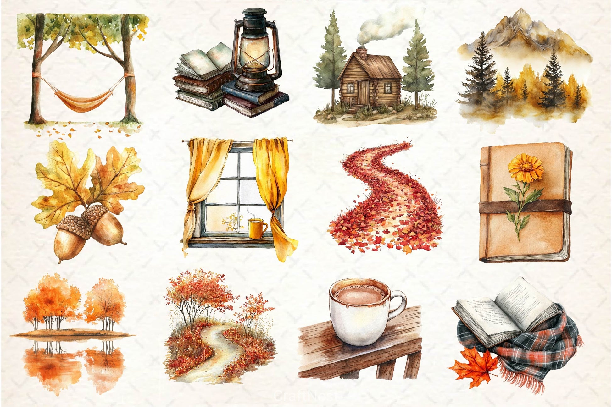 Serene Autumn Day Clipart Bundle 4 - CraftNest - Digital Crafting and Art