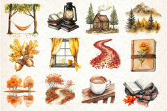 Serene Autumn Day Clipart Bundle 4 - CraftNest - Digital Crafting and Art
