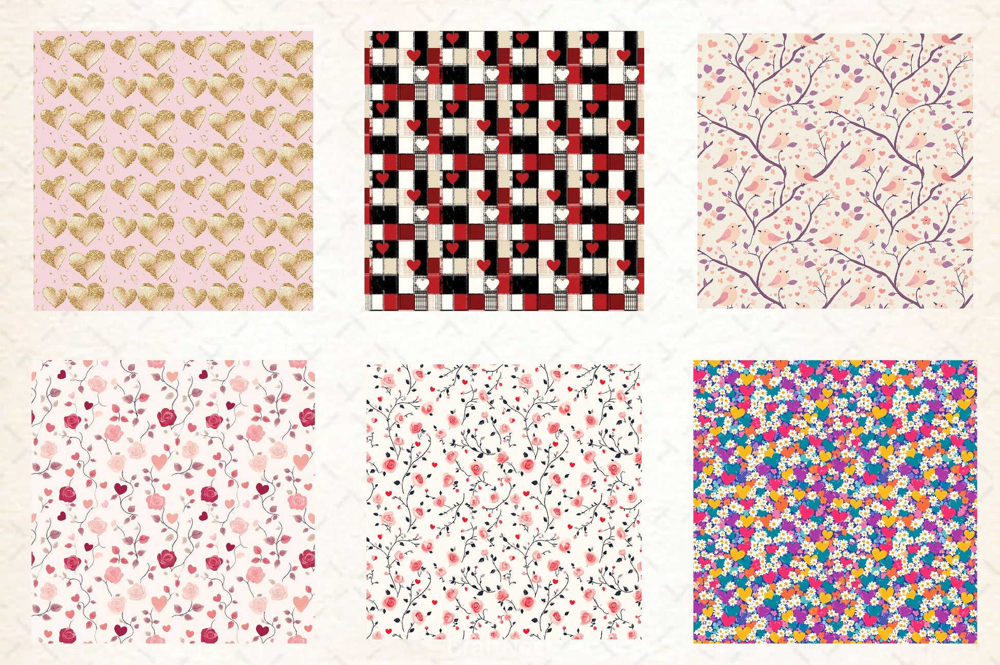 Valentine Digital Paper - CraftNest - Digital Crafting and Art