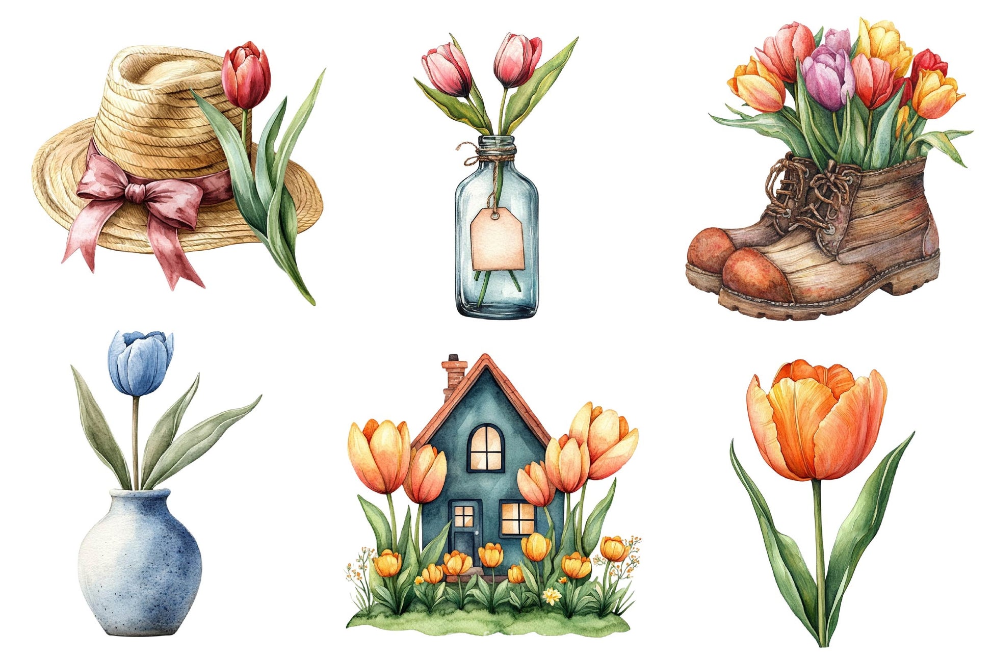 Amsterdam Summer Tulips Clipart Bundle - CraftNest - Digital Crafting and Art