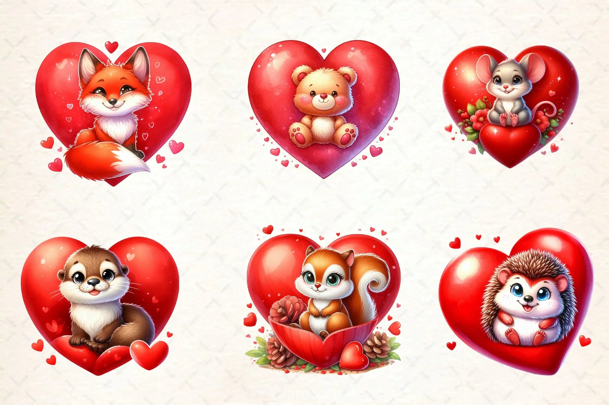 Valentine Animals Clipart Bundle - CraftNest - Digital Crafting and Art