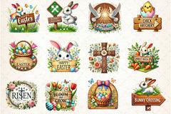 Easter Wooden Sign Clipart Bundle 2 - CraftNest - Digital Crafting and Art