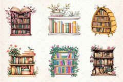 Spring Bookshelves Clipart Bundle - CraftNest - Digital Crafting and Art