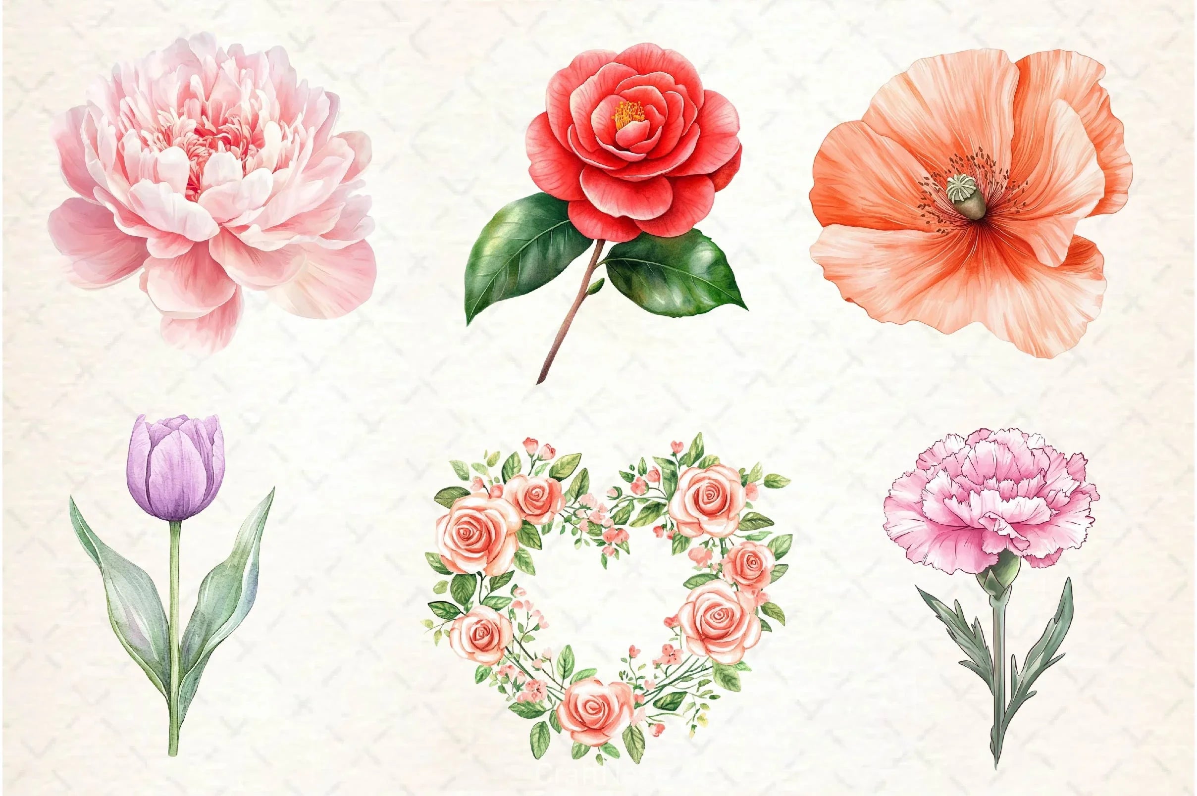 Romance Floral Clipart Bundle - CraftNest - Digital Crafting and Art