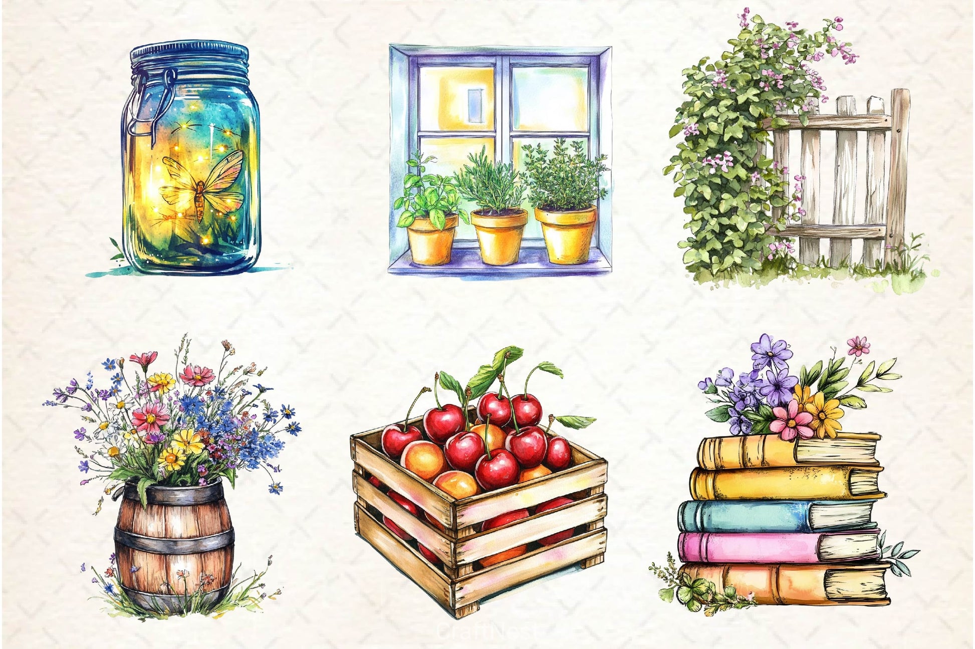 Happy Rustic Summer Clipart Bundle 2 - CraftNest - Digital Crafting and Art