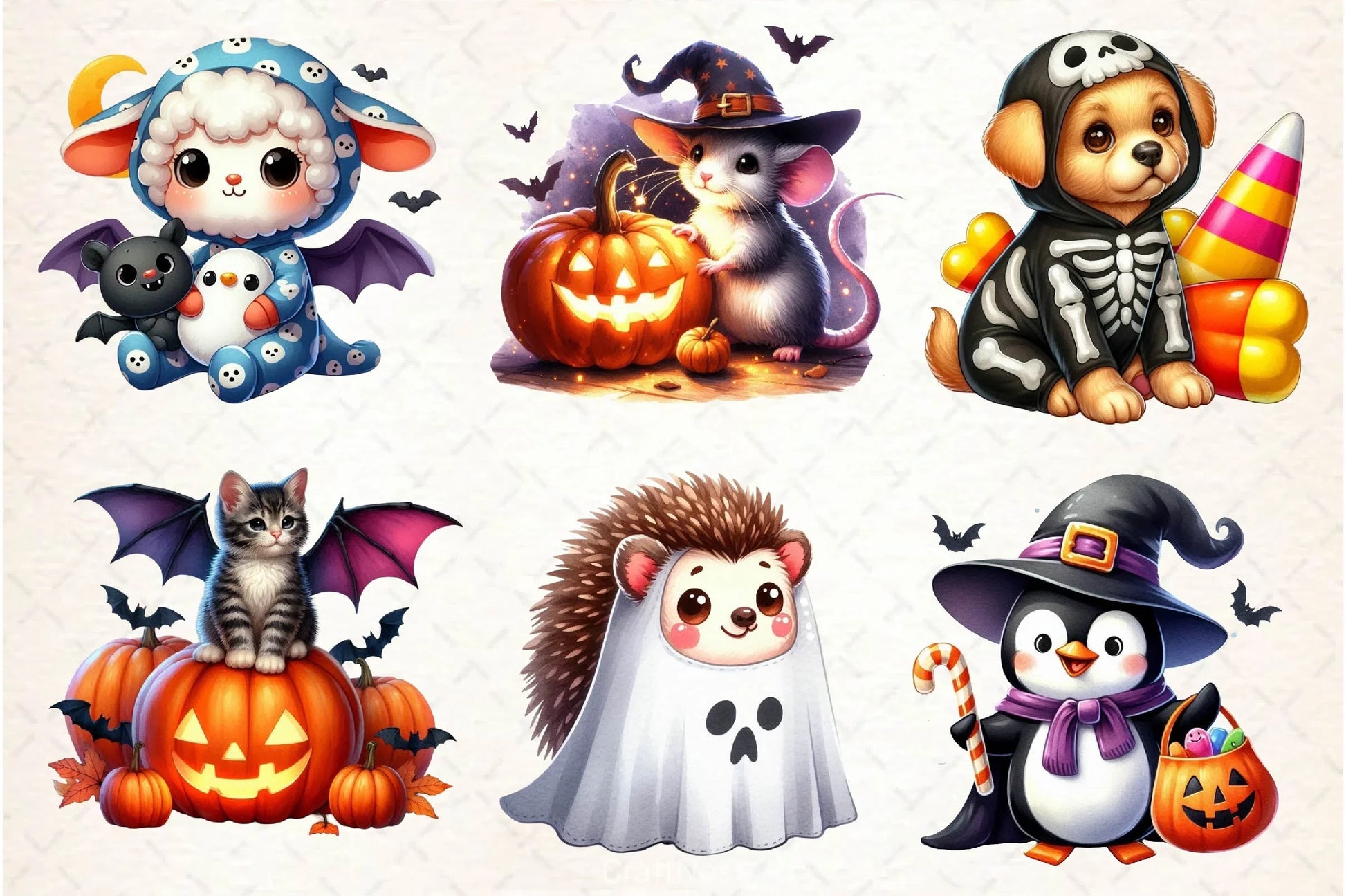 Cute Halloween Animals Clipart Bundle - CraftNest - Digital Crafting and Art